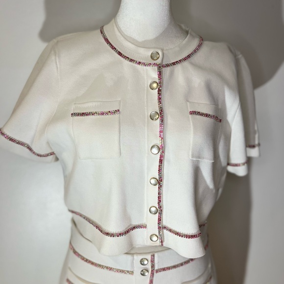 Elsa Cropped Cardigan & Elisa Knit Midi Pencil Skirt SET - Picture 3 of 16